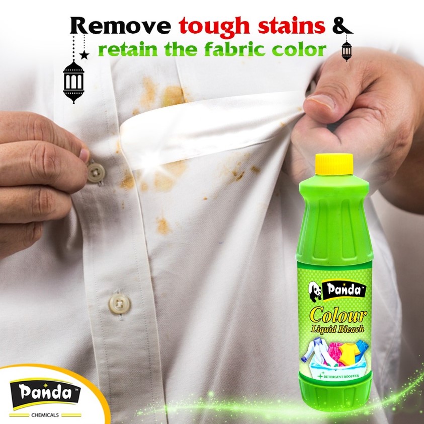 Panda 4-in-1 Fabric Care Bundle: 500ML Color Bleach, 660ML Liquid Detergent with Color Protect, 500ML Neel Fabric Enhancer for Brilliant Whites, and 500ML Power Bleach for Tough Stains. Antibacterial, Multi-Purpose Cleaners for Laundry, Linens, Floors