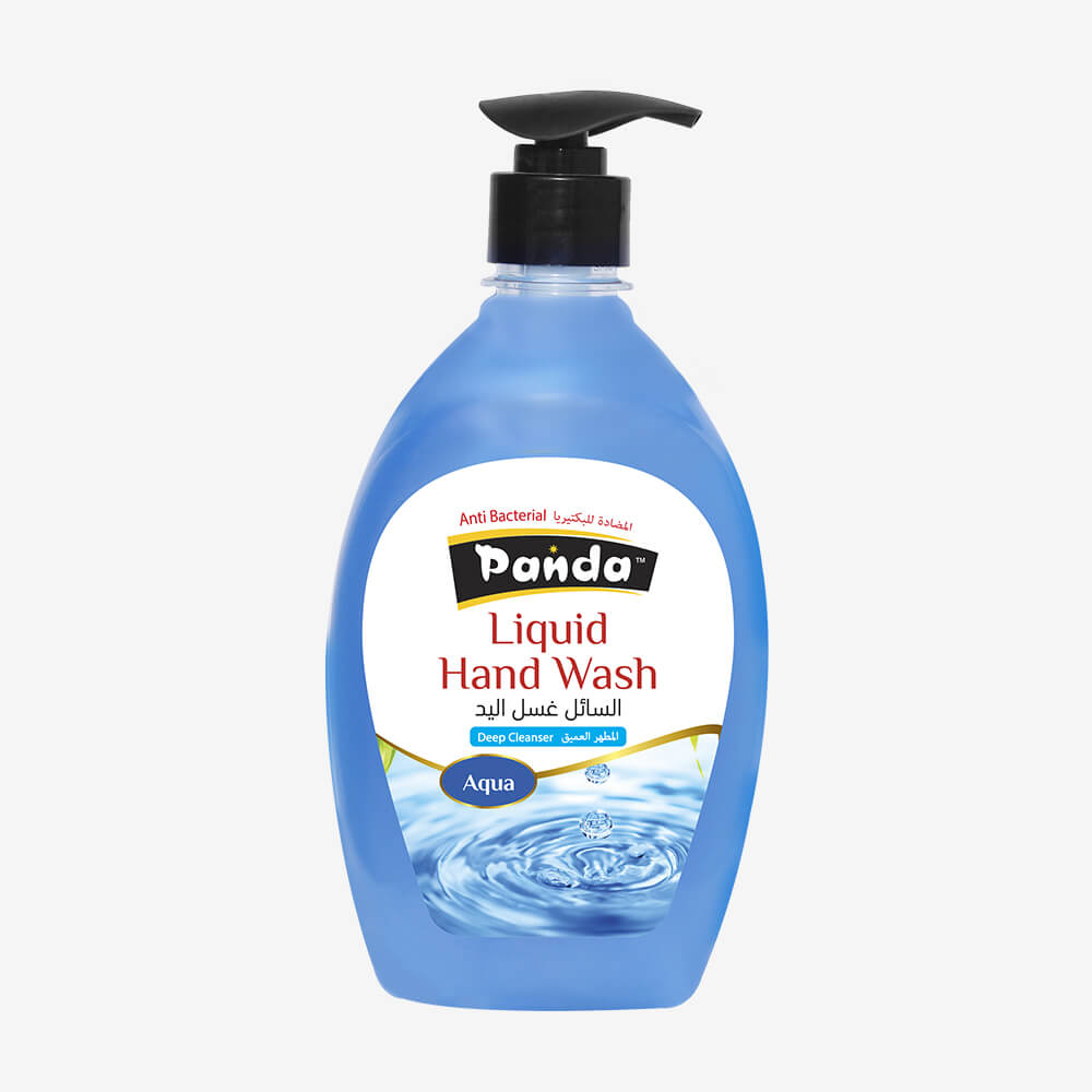 Panda Liquid Hand Wash Aqua 500ML Antibacterial Liquid Handwash Flavored Fragrant Anti-Bacterial Liquid Soap Deep Cleansing Handwash with Pump, Germ Protection Hand Soap