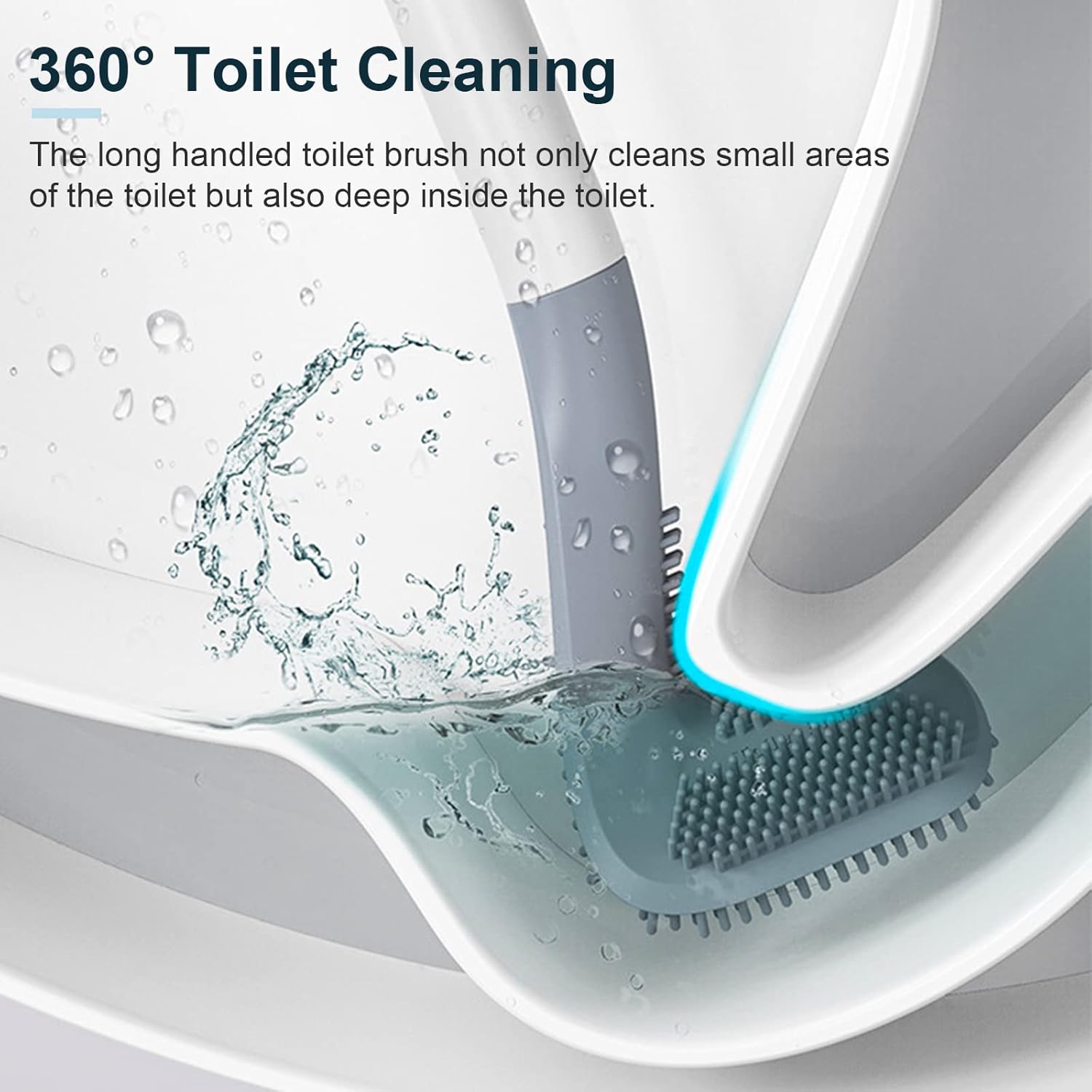 Golf Shape Toilet Brush Cleaner - L Shape Toilet Brush Golf Head Cleaner Flexible Silicone Brush for Quick Cleaning of Home, Kitchen, Bathroom, Toilet, Wash Basin Daily use. Daily use Bathroom Accessories Toilet Bowl Cleaner