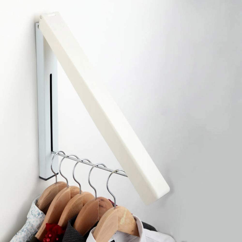 Folding Clothes Hanger Wall Mounted Hidden Type Iron Clothes Hanger Drying Rack Stand Retractable Clothes Drying Rack, Space Saver for Laundry Room, Closet Storage Organization, Clothes Hanger Home Storage Organizer Dry Cleaning Clothes Storage Rack