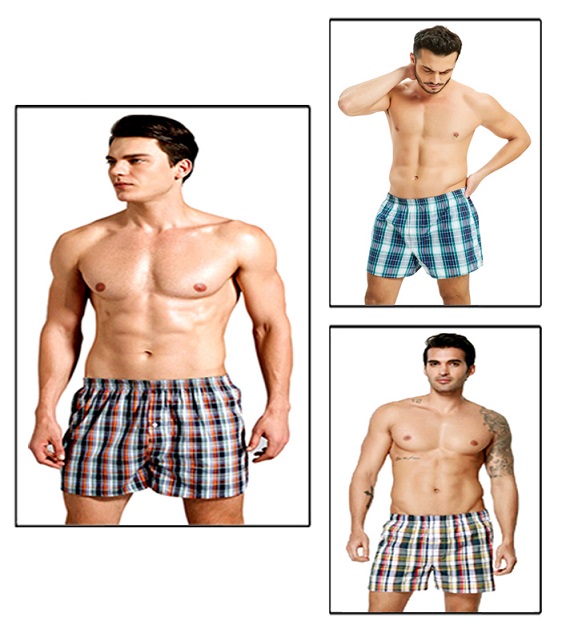 Pack of 3 –Best Quality Checkered Boxer Shorts for Men/Boys