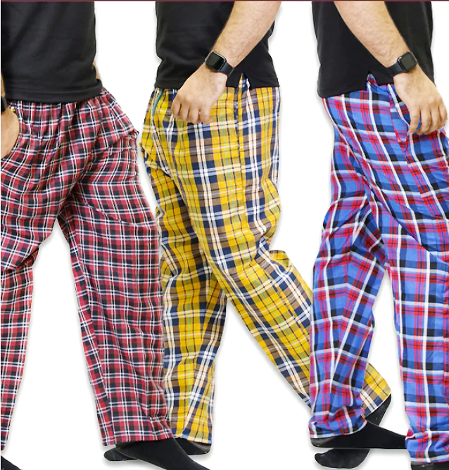 3 - Pack Checkered Pajamas for men & boy
