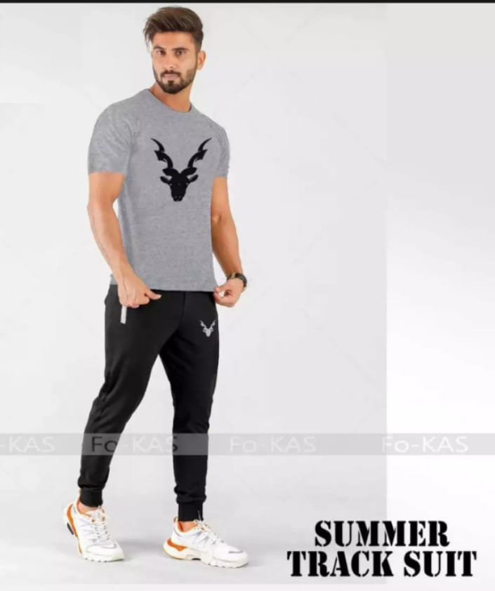 Men's Avergers Printed In Grey T Shirt Round Neck Half Sleeves Casual Tracksuit Amazing And Trendy T Shirt And Trouser for men n boys Gym Part Shirt And Jogging Track Suit
