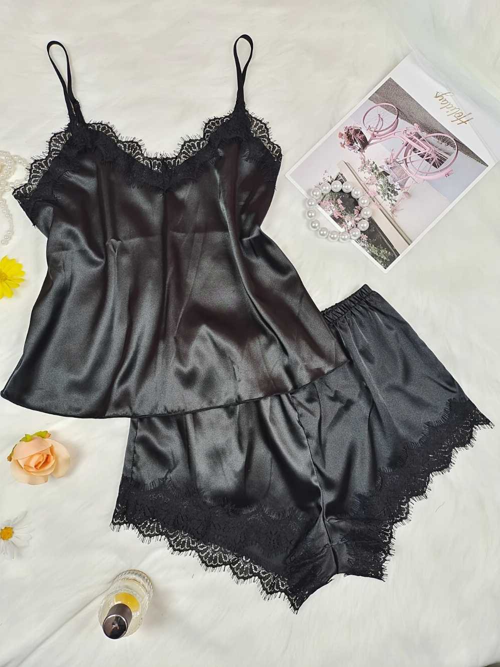 Laced camisole set