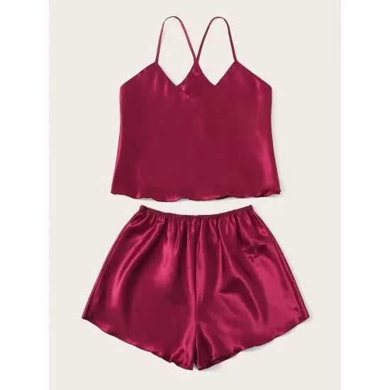 Criss Cross Back Cami And Shorts For Women