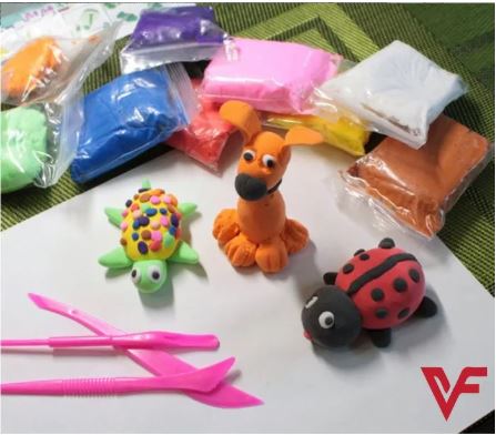 Pack Of 12 Fomic Polymer Light Clay Slime Playdough For Kids With Free Tools