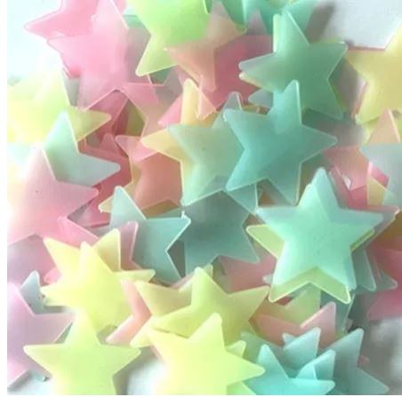 Pack of 100 - Night Glowing Fluorescent Stars Wall Sticker