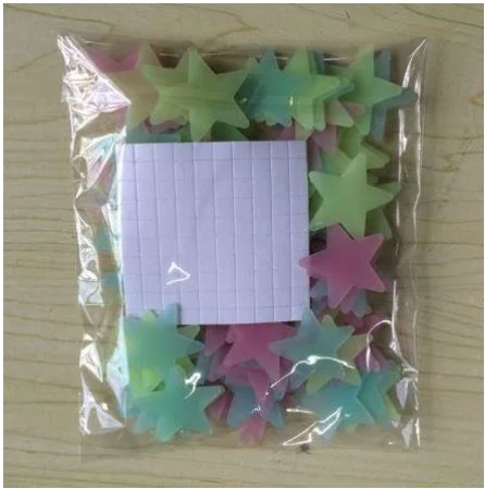 Pack of 100 - Night Glowing Fluorescent Stars Wall Sticker