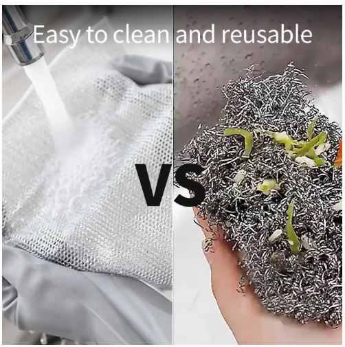10 Pcs Pack Multipurpose Wire Dishwashing Rags for Wet and Dry Stainless Steel Scrubber Non-Scratch Wire Dishcloth for Washing Dishes Sinks Counters Easy Rinsing Machine Washable