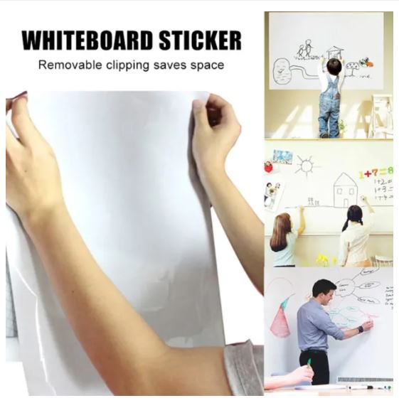 Large White Marker board Sticker Paper DIY Whiteboard Wall Adhesive Contact Paper Roll White Board For Kids Whiteboad Sticker For Wall Paper Sheet PVC Waterproof