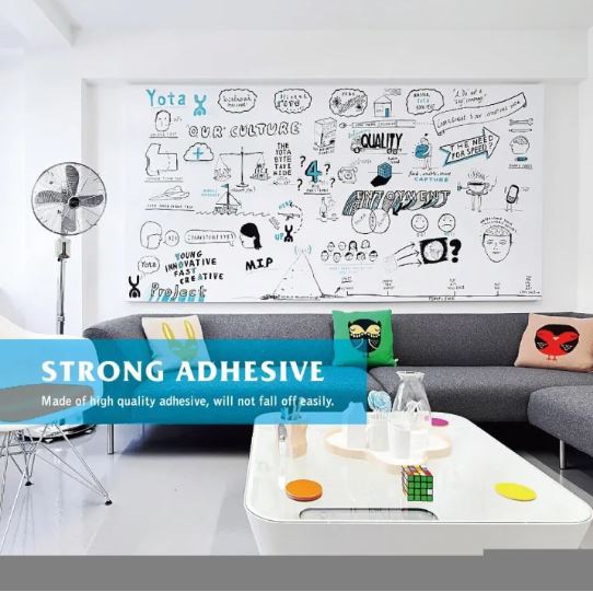 Large White Marker board Sticker Paper DIY Whiteboard Wall Adhesive Contact Paper Roll White Board For Kids Whiteboad Sticker For Wall Paper Sheet PVC Waterproof
