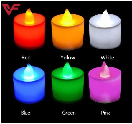 6 Magic Colour Changing LED Glowing Tea Light Flameless LED Candles Multicolor Smokeless Tealight Candles Birthday Love Romantic LED Candle Wedding Birthday Valentine's Day Colorful Mini Electronic Candle Decoration
