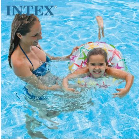 Intex 59230 / 59241 Recreation 20/24 Inch Lively Print Swim Ring Summer Fun Float Inflatable For Kids Baby Swimming Pool Ring Tube 3+ year age