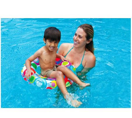 Intex 59230 / 59241 Recreation 20/24 Inch Lively Print Swim Ring Summer Fun Float Inflatable For Kids Baby Swimming Pool Ring Tube 3+ year age