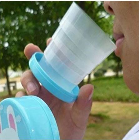 Pack of 2 Portable Folding Collapsible Magic Cup Plastic Outdoor Travel Retractable Folding Cup Collapsible Cup Drinking Cup