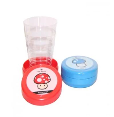 Pack of 2 Portable Folding Collapsible Magic Cup Plastic Outdoor Travel Retractable Folding Cup Collapsible Cup Drinking Cup