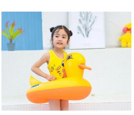 Duck Baby Floats Tube, Inflatable Duck Pool Float, Baby Floating Seat, Children Swim Ring, Kids Inflatable Floats, Yellow Duck Seat Boat for Toddler