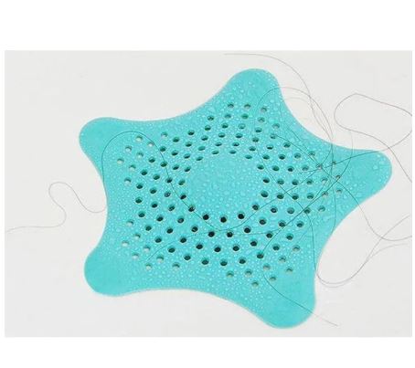 Pack of 2 BATHROOM Sink Strainer Drain Hair Catcher Bath Stopper Plug Sink Strainer Filter Shower Sink Strainer Bathtub Hair Catcher Silicone Rubber Five-pointed Star Sink Filter Sea Star Drain Cover