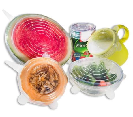 6 Pcs Kitchen Reusable Silicone Stretch Seal Lid Vacuum Food Storage Bowl Airtight Lids Cover Universal Food Silicone Cover Silicone Stretch Lids For Cookware Reusable Stretch Lids Silicone Lid Covers Silicone Lids