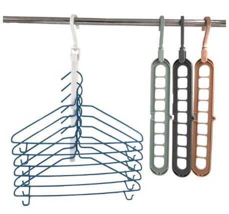 Super Magic Changeable Clothes Pluto Plastic Hanger Space Saving Saver Wonder Closet Organizer 9 Holes Holder Cloths and Pants Hanger Closet Wardrobe Organizer
