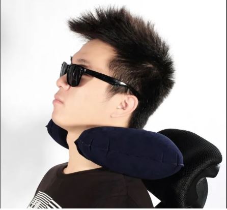 Portable U-Shape Inflatable Travel Pillow U Shape Car Head Rest Air Cushion For Travel Office Nap Head Rest Air Cushion Neck Pillow,Neck Pillow For Airplane Travel