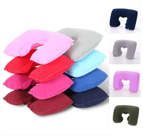 Portable U-Shape Inflatable Travel Pillow U Shape Car Head Rest Air Cushion For Travel Office Nap Head Rest Air Cushion Neck Pillow,Neck Pillow For Airplane Travel