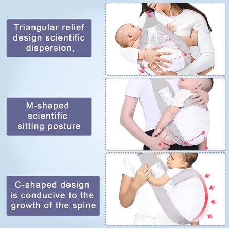 Baby Carrier Ergonomic Baby Sling Strap Adjustable 3D Mesh Baby Carrier Shoulder Straps Newborn Wrap Strap Nursing Baby Sling Breathable Cradle Cuddle me Carrier Shoulder Toddler Carrier to Newborn Infant & Toddler of 3 to 18 Month Backpack