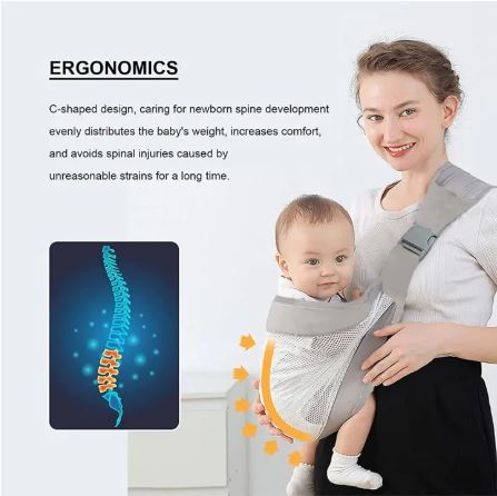 Baby Carrier Ergonomic Baby Sling Strap Adjustable 3D Mesh Baby Carrier Shoulder Straps Newborn Wrap Strap Nursing Baby Sling Breathable Cradle Cuddle me Carrier Shoulder Toddler Carrier to Newborn Infant & Toddler of 3 to 18 Month Backpack