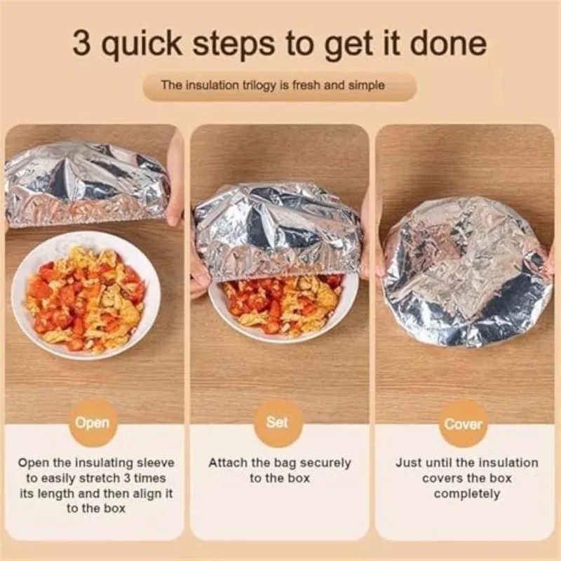 Aluminum Foil Food Covers - Elastic & Adjustable Fresh-Keeping Covers for Bowls Fruits & Kitchen Storage