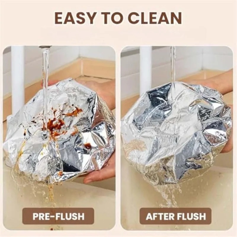  Aluminum Foil Food Covers - Elastic & Adjustable Fresh-Keeping Covers for Bowls Fruits & Kitchen Storage