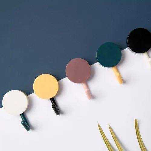 Pack of 12 Creative Plastic Sticky Hooks 