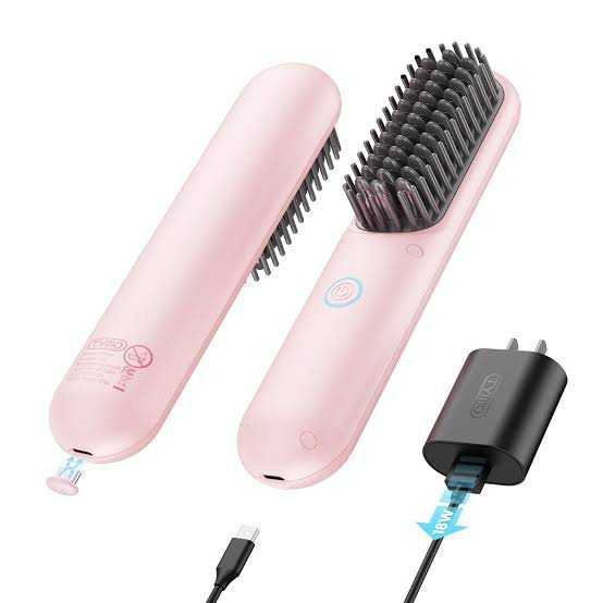 Rechargeable Wireless Hair Straightener Brush 