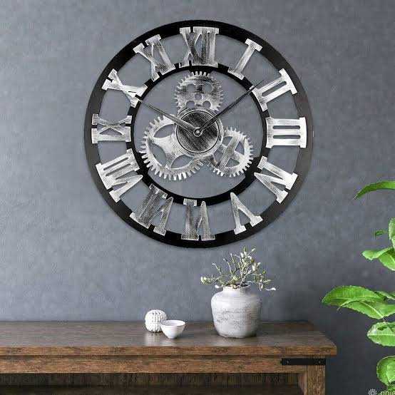 Roman Wall Clock Silver 