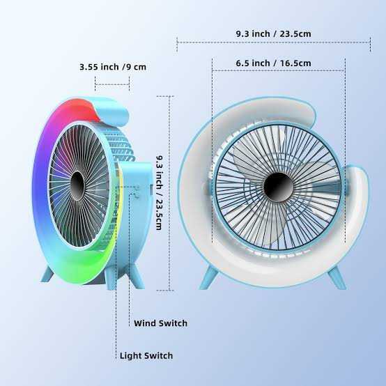 Round Shape Fan with RGB led 