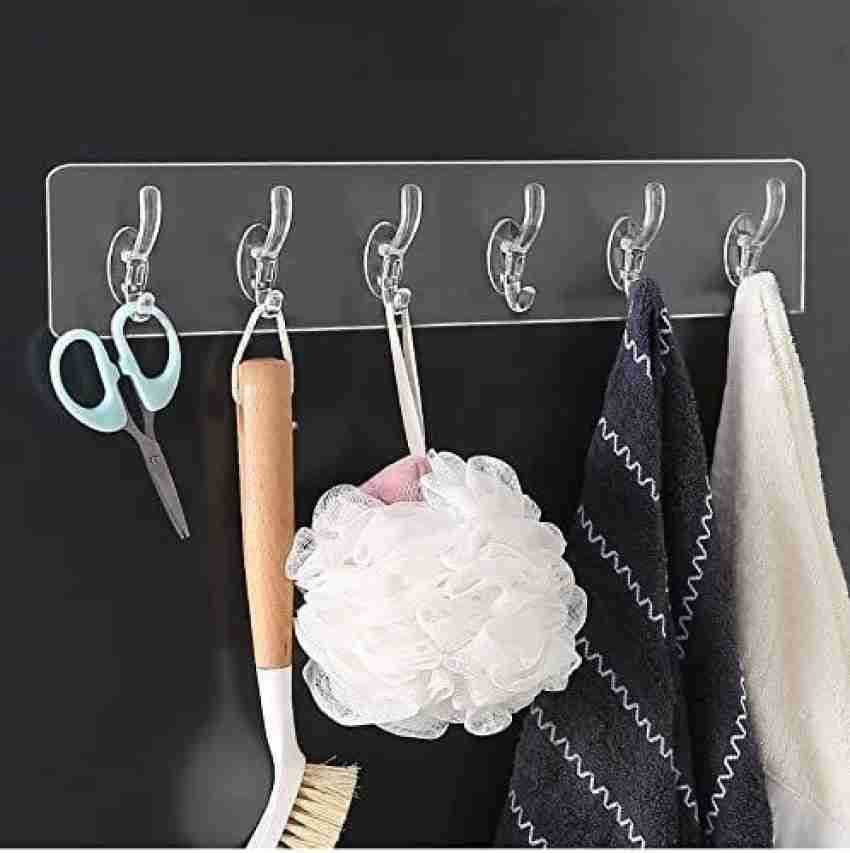 Plastic 6 Wall Hooks Hanger 