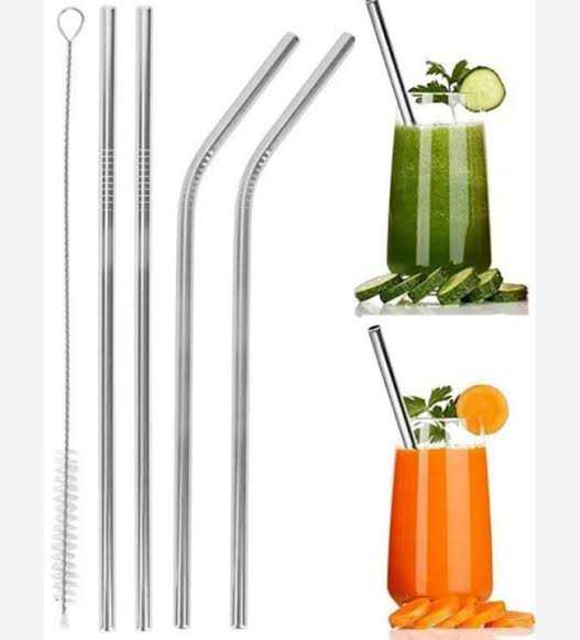 5 PCs Steel Straws 
