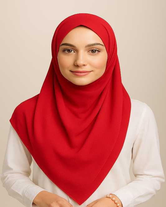 Radiant Red Georgette Hijab