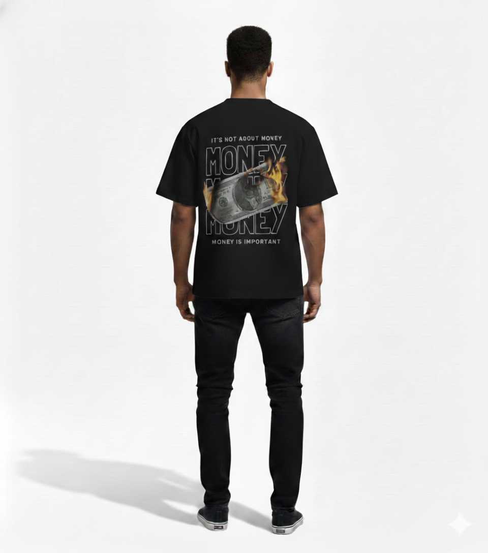 Money Statement Graphic Oversized T-Shirt