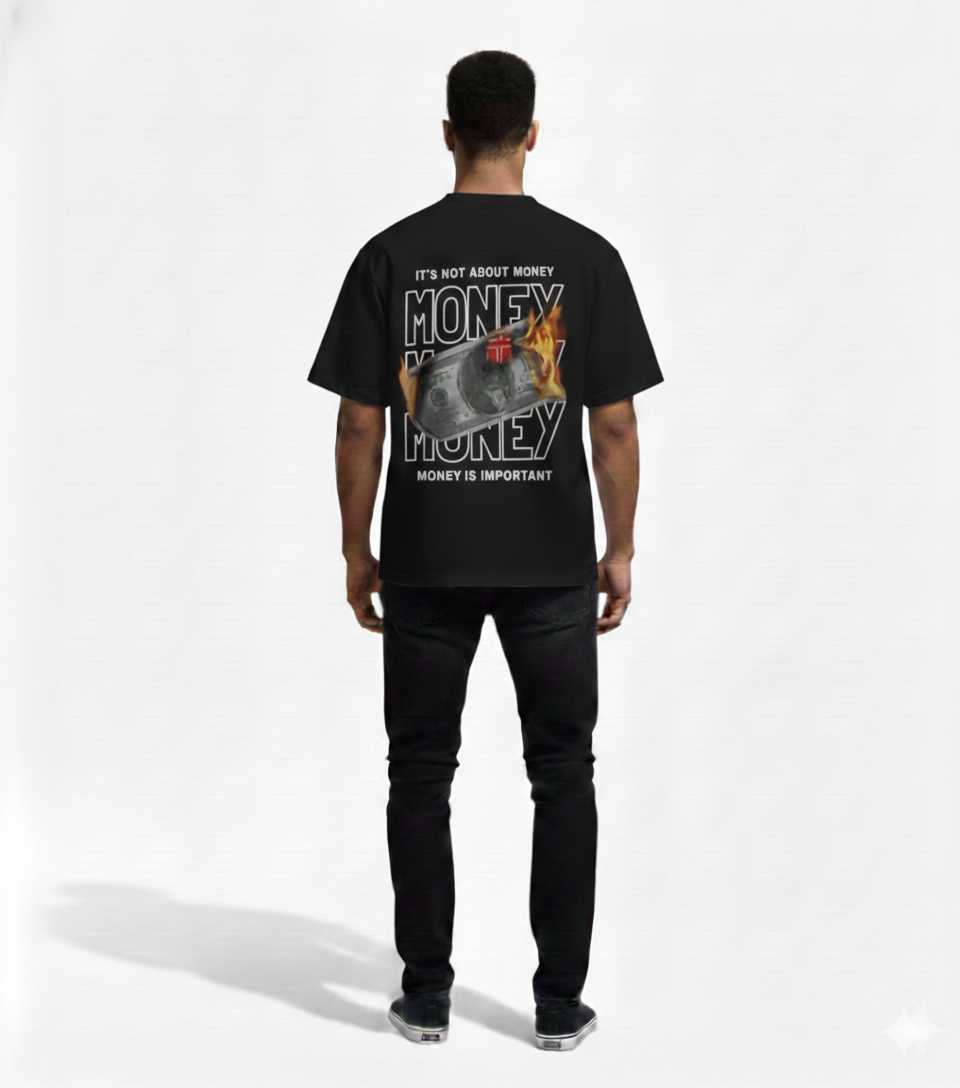 Money Statement Graphic Oversized T-Shirt