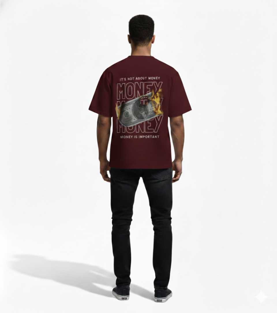 Money Statement Graphic Oversized T-Shirt