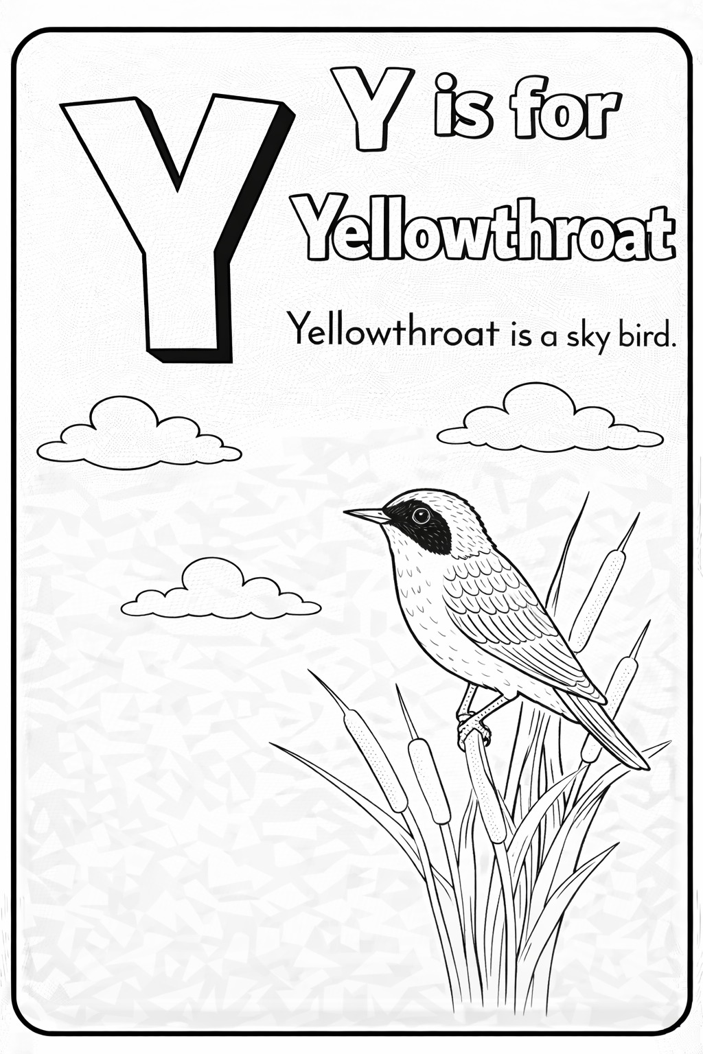 A to Z Sky Birds Alphabet Coloring Book for Kids, Educational Learning Activity