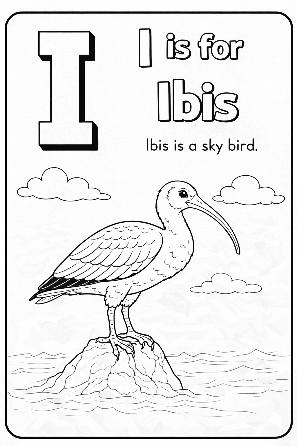 A to Z Sky Birds Alphabet Coloring Book for Kids, Educational Learning Activity