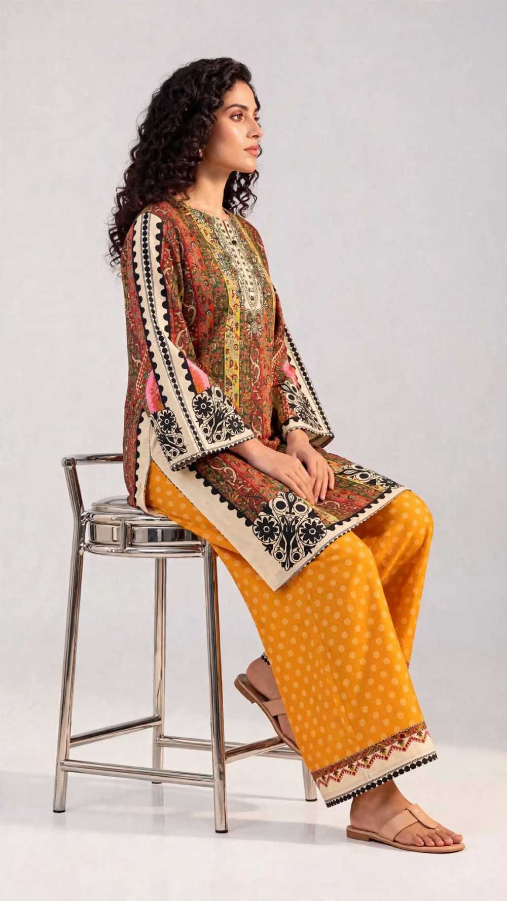 Women 2 Piece Pret Stitched Shalwar Kameez