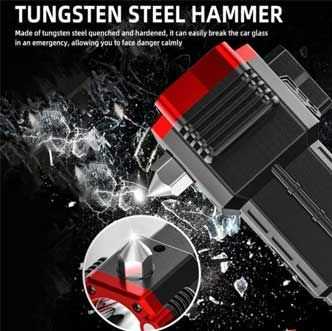 Versatile High Power Led Flashlight Focus Light Power Bank and Window Hammer
