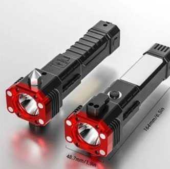 Versatile High Power Led Flashlight Focus Light Power Bank and Window Hammer