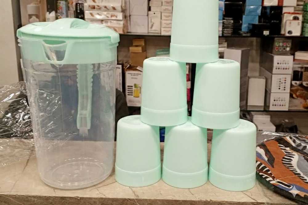 Premium 2.8 Liter Water Jug & 6 Glasses – Unbreakable Plastic Set