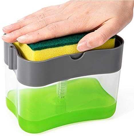 2-in-1 Soap Pump Dispenser – Kitchen Dish Soap Organizer with Sponge Holder