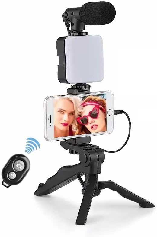 Handy Vlogging Kit – All-in-One Video Making Set with Mic, Light & Remote