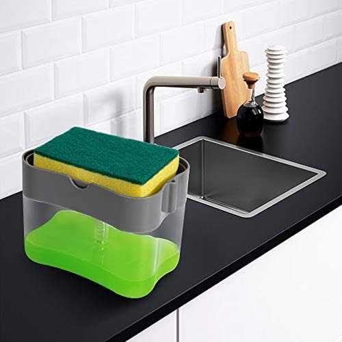 2-in-1 Soap Pump Dispenser – Kitchen Dish Soap Organizer with Sponge Holder