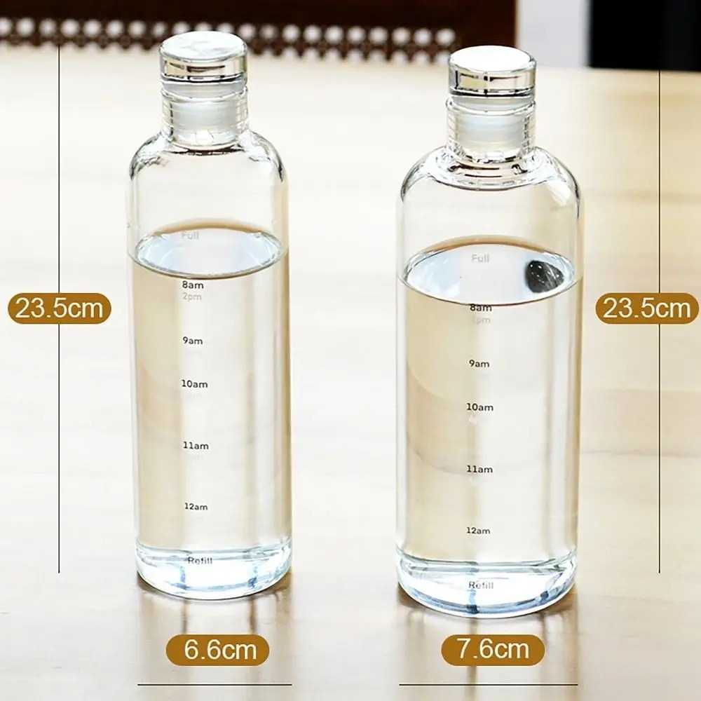 Water Bottle INS Style Timescale Transparent Tea Coffee Cup Leakproof